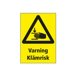 Varningsdekal Klämrisk
