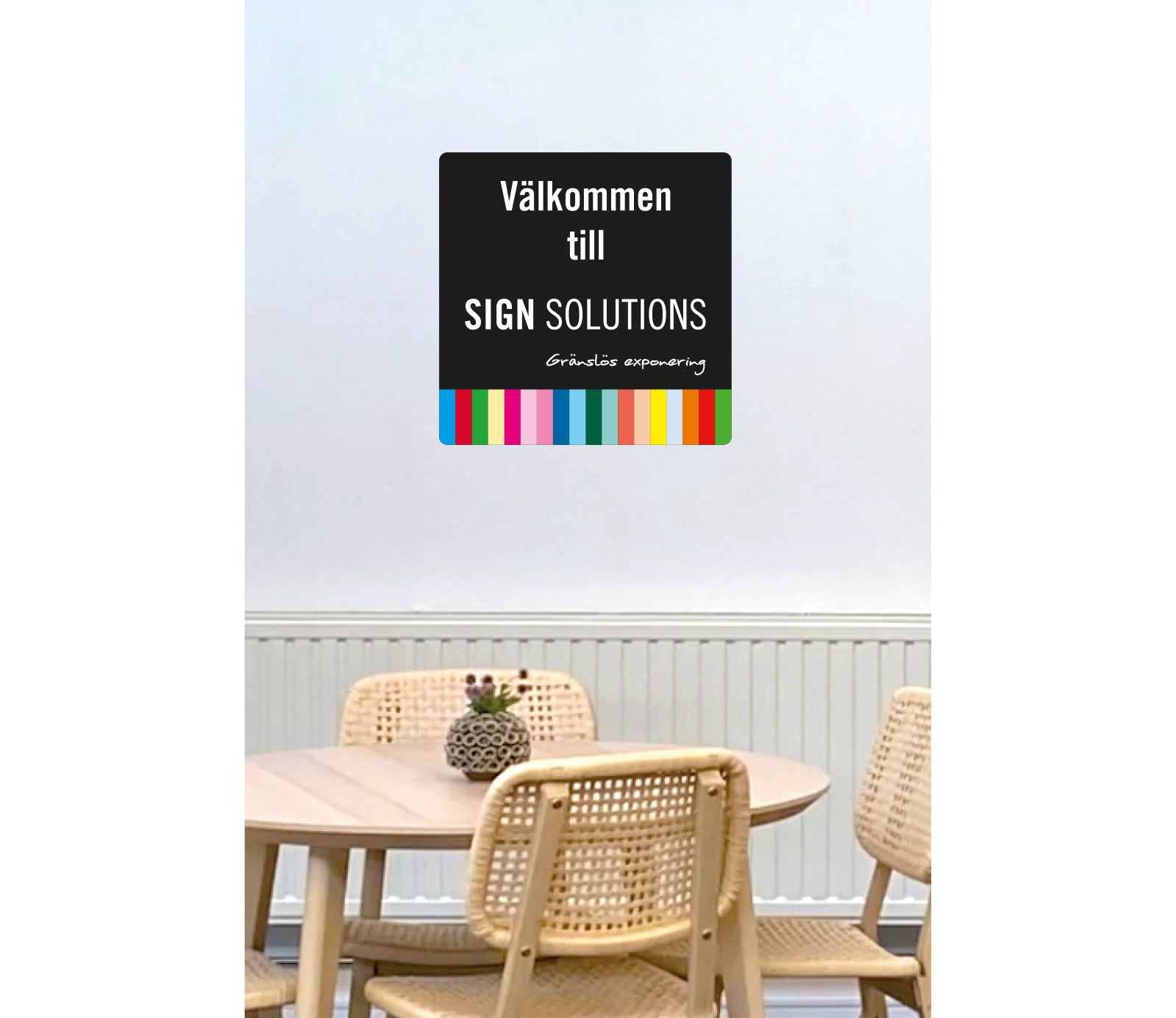 Fyrkantig dekal på vägg