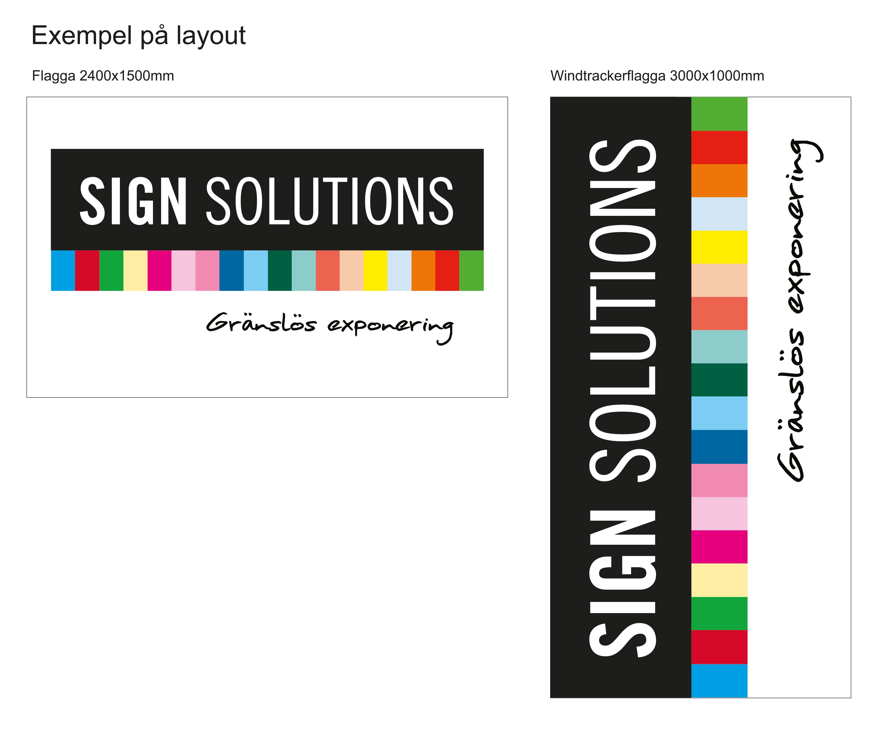 Exempel på layout till reklamflagga