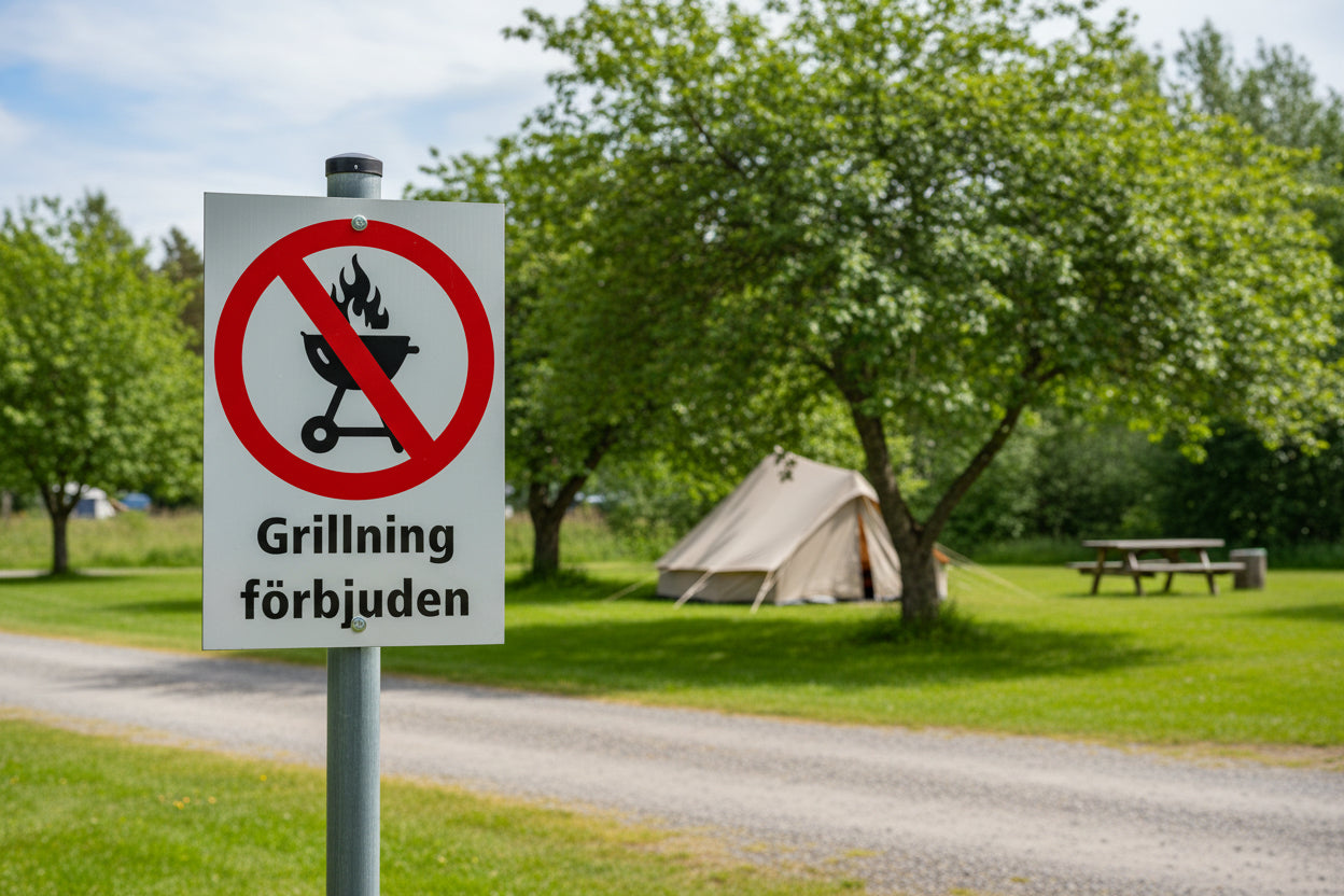 grillning förbjuden skylt