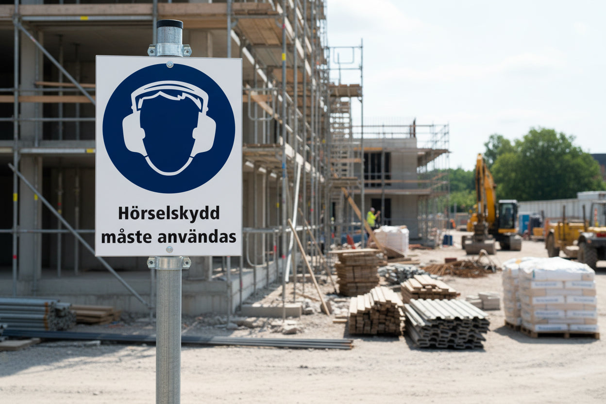 skylt hörselskydd måste användas