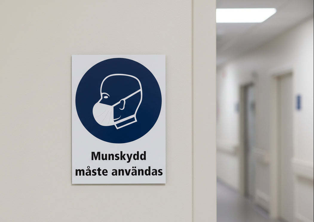 Skylt munskydd måste användas