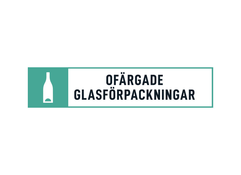 Ofärgat glas skylt