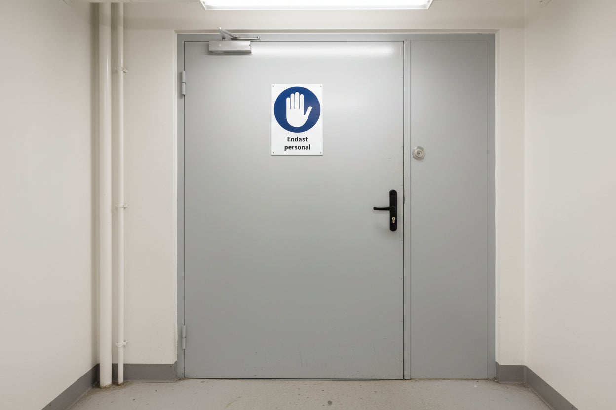 skylt endast personal