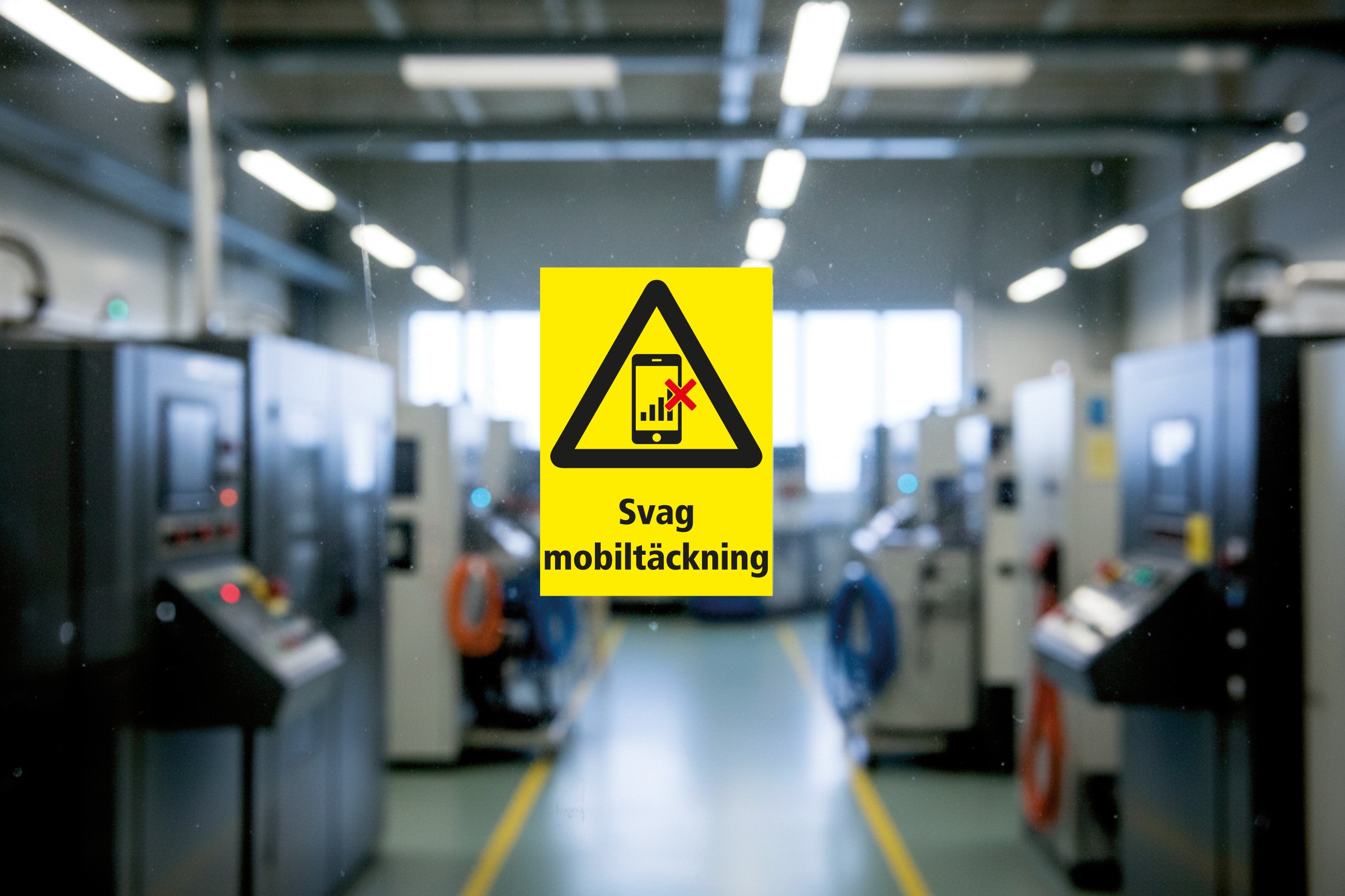 Varningsdekal Svag mobiltäckning